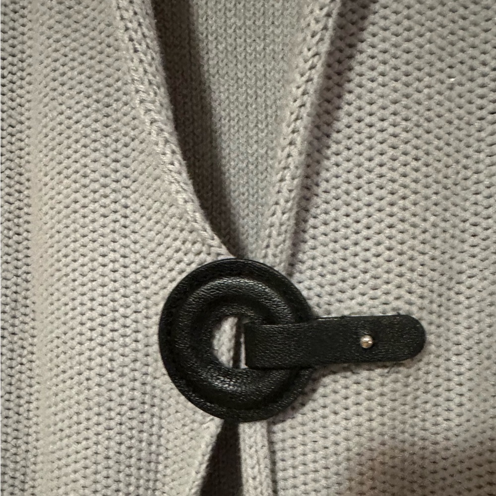 JM Collection Gray Cardigan with Flowing Silhouette - Picture 3 of 4